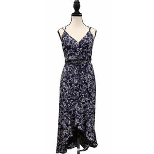 Cato’s NWT Women’s Size 2 Navy Blue Hi-Lo Wrap Dress Spaghetti Straps